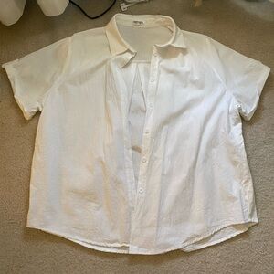 (NWOT) White short sleeve button-up